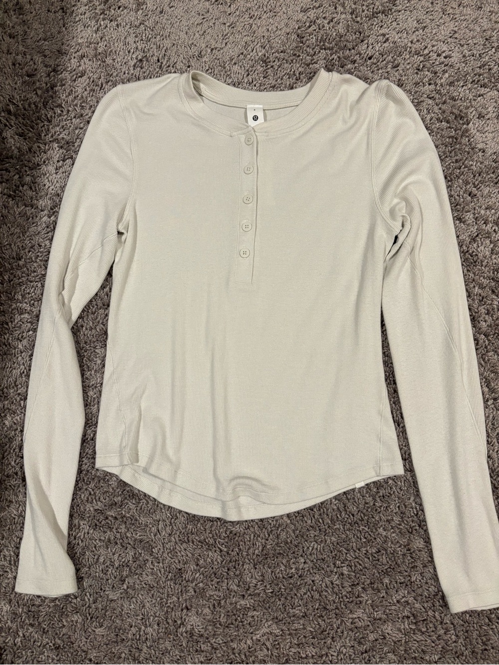 lululemon athletica Long-Sleeve Henley in Light Cream